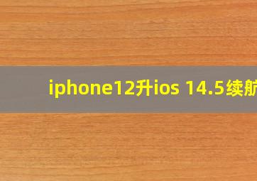iphone12升ios 14.5续航